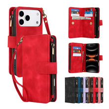 Lade das Bild in den Galerie-Viewer, Casekis Crossbody 9 Card Holder Phone Case Red
