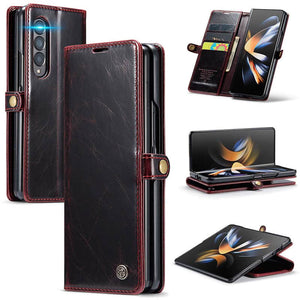 Casekis Galaxy Z Fold 4 5G Luxury Flip Leather Card Slots Phone Case