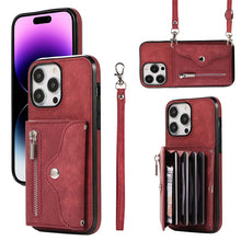 Load image into Gallery viewer, Casekis Accordion Cardholder RFID Zipper Phone Case Red
