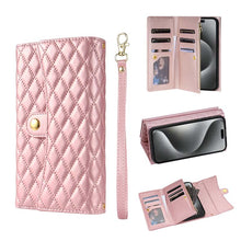 Cargar imagen en el visor de la galería, Casekis 7-Slot Foldable Crossbody Wallet Phone Case Rose Gold
