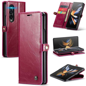 Casekis Galaxy Z Fold 4 5G Luxury Flip Leather Card Slots Phone Case