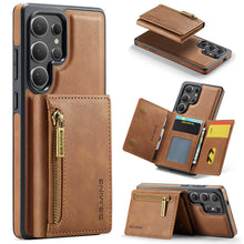 Load image into Gallery viewer, Casekis RFID Magnetic Detachable Leather Wallet Phone Case Brown
