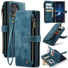 Load image into Gallery viewer, Casekis Leather Zipper Phone Case Blue
