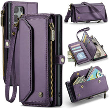 Cargar imagen en el visor de la galería, Casekis Cardholer Zipper Wallet Crossbody Phone Case Purple
