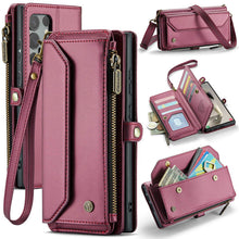 Cargar imagen en el visor de la galería, Casekis Cardholer Zipper Wallet Crossbody Phone Case Red
