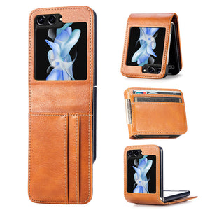 Casekis Folding Multi-card Leather Case for Galaxy Z Flip 6 5G