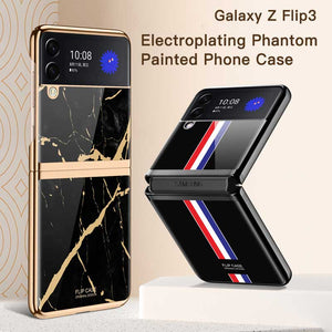 Casekis Plating Glass Phone Case for Galaxy Z Flip 3 5G
