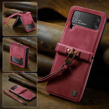 Load image into Gallery viewer, CASEKIS Retro Phone Case with Wrist Strap For Galaxy Z Flip 4 5G
