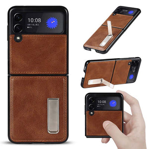 Casekis Kickstand Leather Case for Galaxy Z Flip 3 5G