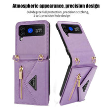 Load image into Gallery viewer, Casekis Crossbody Strap Leather Magnetic Wallet Case For Galaxy Z Flip 4 5G
