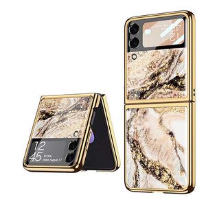 Casekis Fashion Glass Electroplated Phone Case for Galaxy Z Flip3 5G