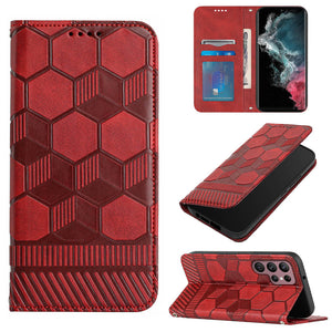 Casekis Polygonal Pattern Wallet Phone Case Red Wine
