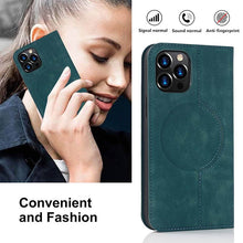 Load image into Gallery viewer, Casekis Wireless Charging Magnetic Wallet Phone Case Blue
