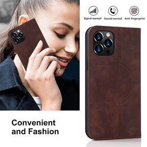 Casekis Wireless Charging Magnetic Wallet Phone Case Coffee