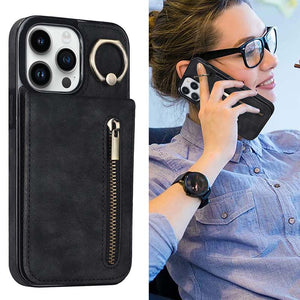 Casekis Card Holder Ring Phone Case Black