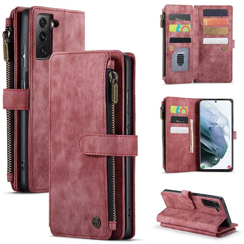 Casekis Leather Zipper Phone Case For Galaxy S21 5G