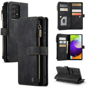 Leather Phone Case Zipper Case for Galaxy A52 4G/5G