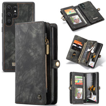 Load image into Gallery viewer, Casekis Zipper Wallet PU Leather Case Black
