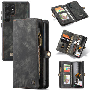 Casekis Zipper Wallet PU Leather Case Black