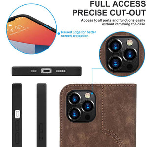 Casekis Wireless Charging Magnetic Wallet Phone Case Brown