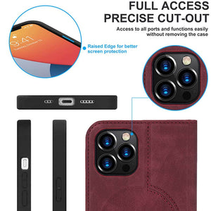 Casekis Wireless Charging Magnetic Wallet Phone Case Red Wine