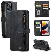 Load image into Gallery viewer, Casekis Premium Handmade PU Leather Zipper Phone Case For iPhone
