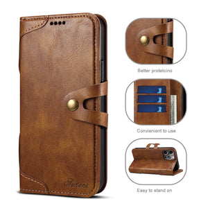 Casekis Flip Leather Phone Case Brown