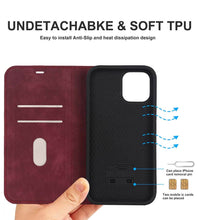 Load image into Gallery viewer, Casekis Wireless Charging Magnetic Wallet Phone Case Red Wine
