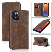 Load image into Gallery viewer, Casekis Wireless Charging Magnetic Wallet Phone Case Brown
