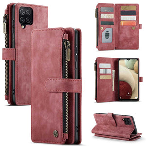 Casekis Leather Zipper Phone Case For Galaxy A12