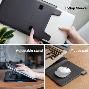 Casekis Leather Laptop Bag with Mouse Pad Adjustable Stand for Laptop 15 inch/16 inch