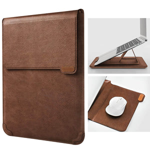 Casekis Leather Laptop Bag with Mouse Pad Adjustable Stand for Laptop 13 inch/14 inch