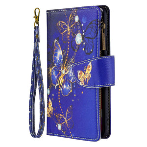 Luxury Large Capacity Painted Zipper Leather Case for Galaxy S Series