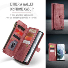 Load image into Gallery viewer, Casekis Leather Zipper Phone Case For Galaxy S21 FE 5G

