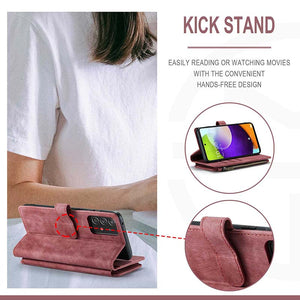 Leather Phone Case Zipper Case for Galaxy A52 4G/5G