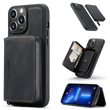 Load image into Gallery viewer, Casekis Magnetic Zipper Cardholder Phone Case Black
