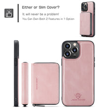 Load image into Gallery viewer, Casekis Magnetic Zipper Cardholder Phone Case Pink
