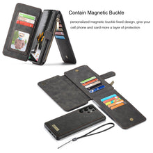 Load image into Gallery viewer, Casekis Zipper Cardholder Leather Wallet Phone Case Black

