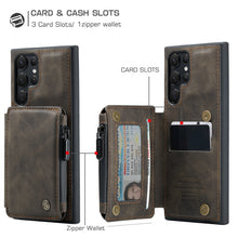 Load image into Gallery viewer, Casekis Zipper Cardholder Wallet Phone Case Coffee
