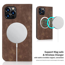 Muat gambar ke penampil Galeri, Casekis Wireless Charging Magnetic Wallet Phone Case Brown
