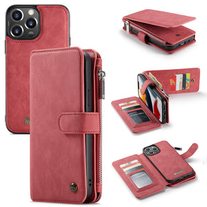 Casekis Zipper Cardholder Leather Wallet Phone Case Red