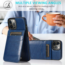 Cargar imagen en el visor de la galería, Casekis Bracket Card Slot Phone Case Blue
