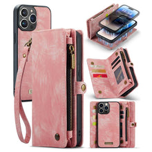 Load image into Gallery viewer, Casekis Wrist Strap Zipper Wallet Phone Case Pink
