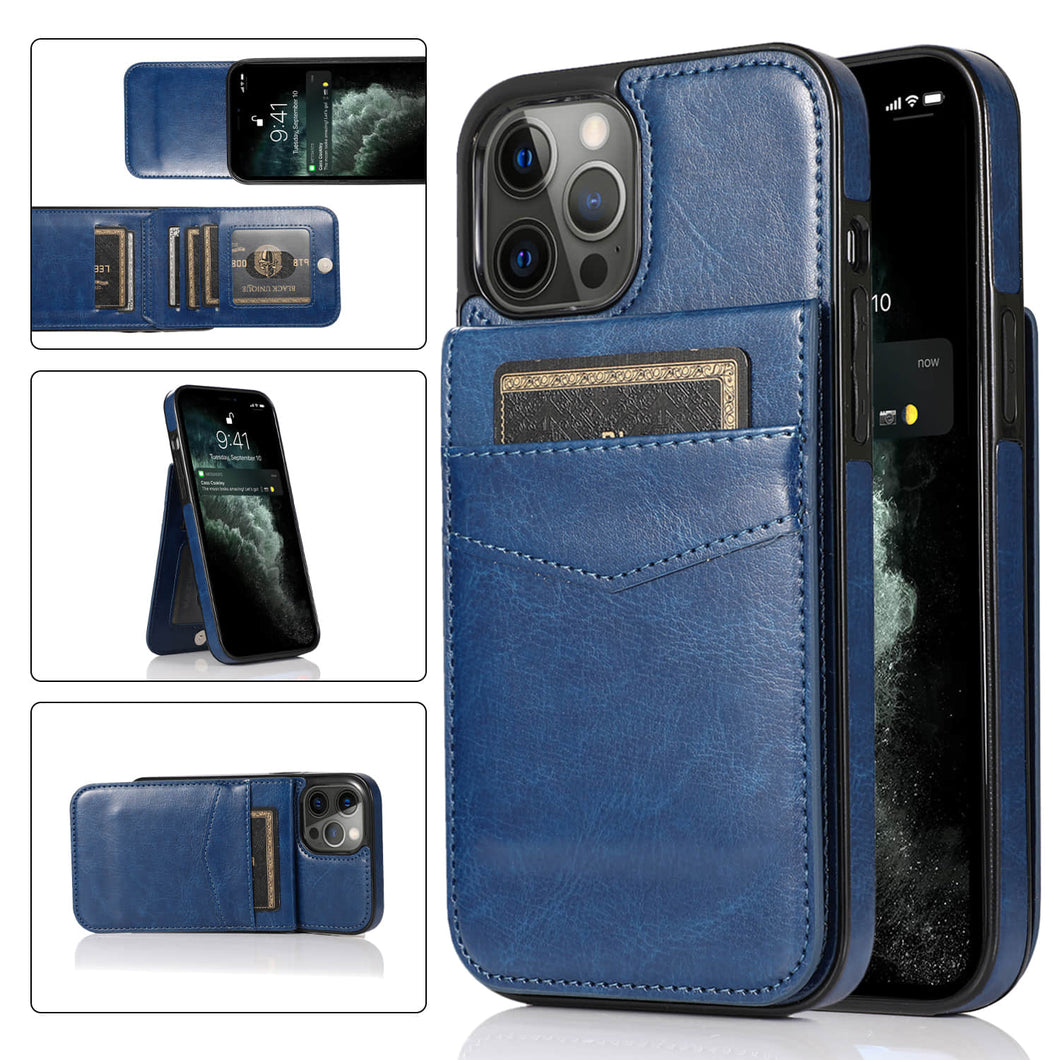 Casekis Bracket Card Slot Phone Case Blue