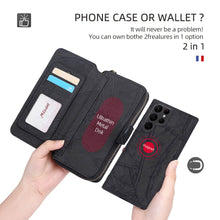 画像をギャラリービューアに読み込む, Casekis Zipper Wallet Detachable Phone Case Black
