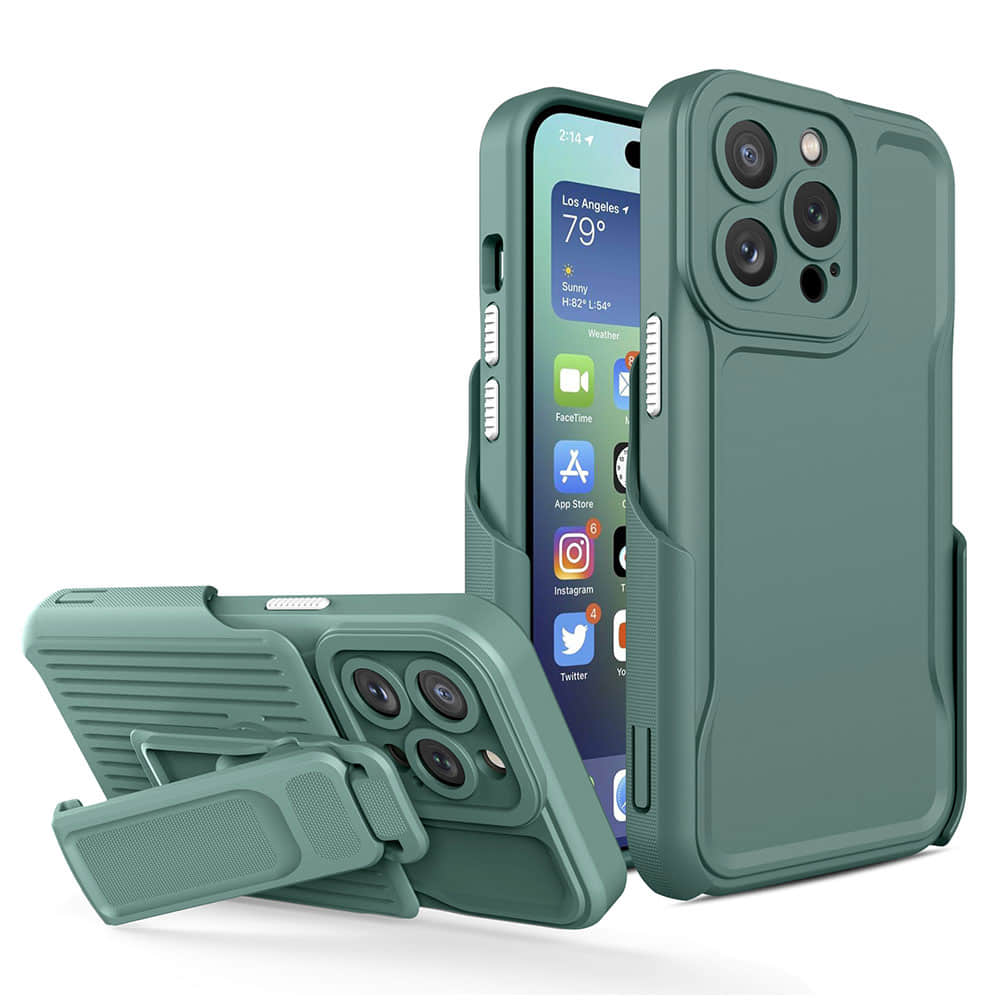 Casekis Outdoor Sports Back Clip Phone Case Dark Green