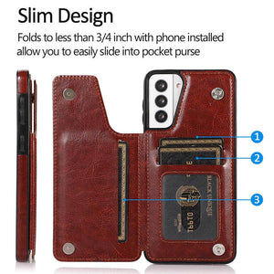 Casekis Cardholder Leather Wallet Phone Case For Galaxy S21 5G