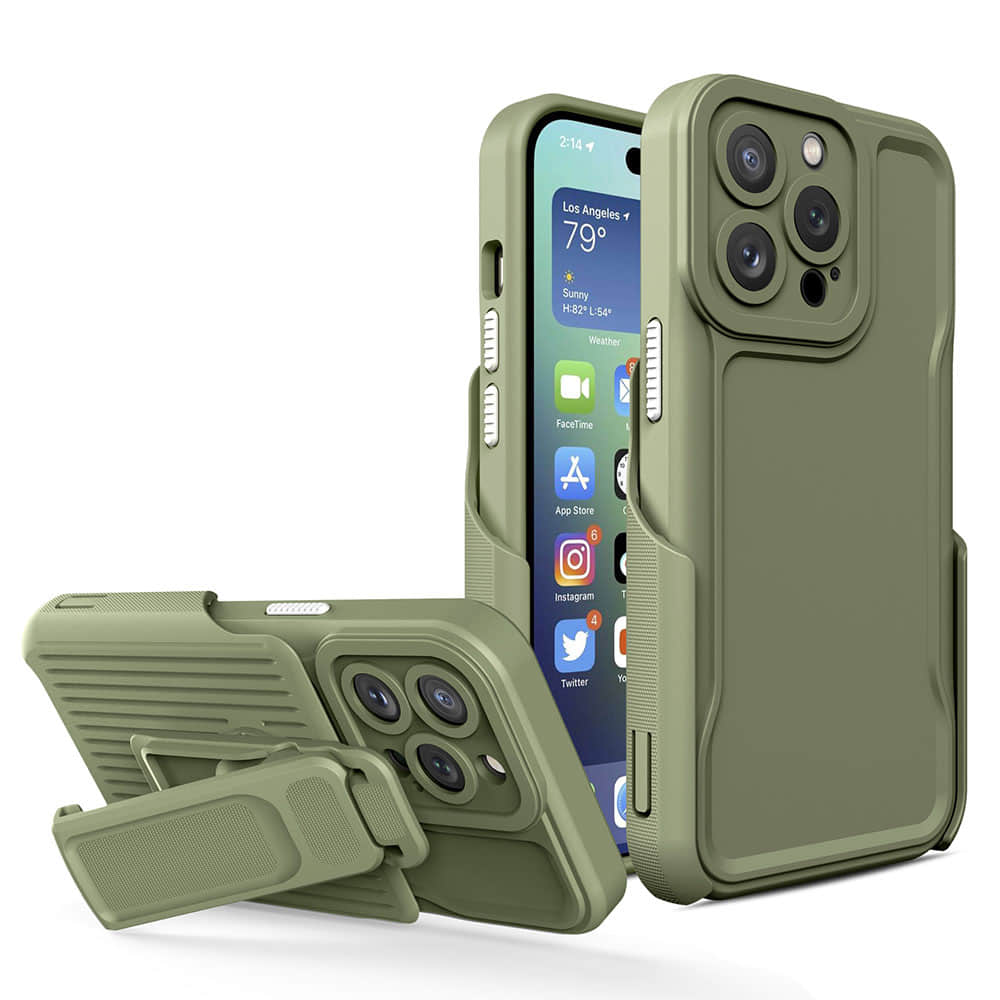 Casekis Outdoor Sports Back Clip Phone Case Army Green