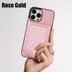 Casekis Crossbody Makeup Mirror RFID Phone Case Rose Gold