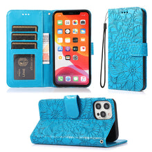 Muat gambar ke penampil Galeri, Apple iPhone Cardholder Case Embossed Flower Filp Wallet Case - Casekis
